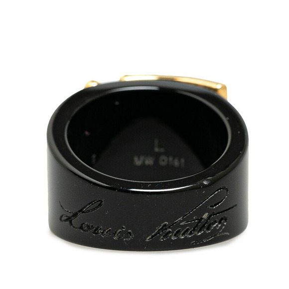 Louis Vuitton Louis Vuitton Lockme Ring M66833 Black Gold Plastic Ring M66833 - Picture 3 of 4